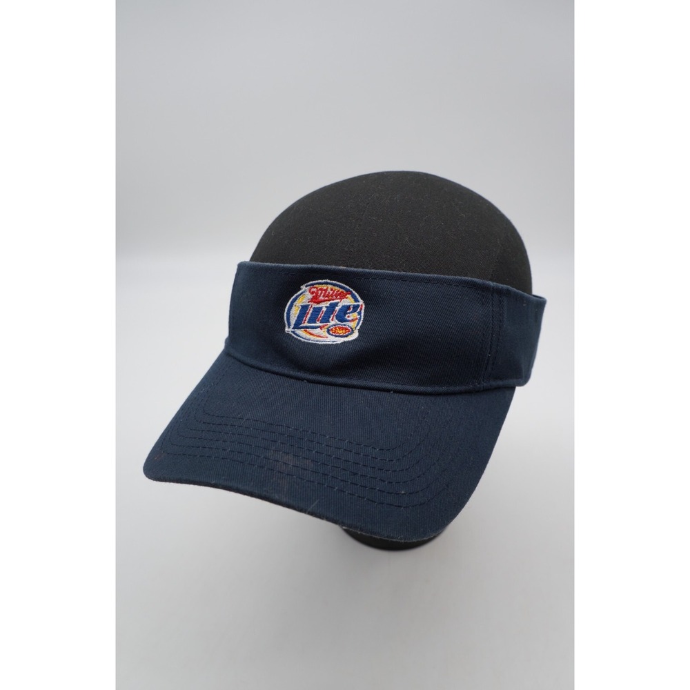 Miller Lite Strapback Visor Hat Cap Blue Beer Alchohol Golf Adjustable OSFA